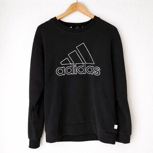 Adidas Black Logo Crewneck Sweatshirt Graphic Pullover Size Medium